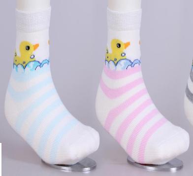 竹纤维小童鸭子条纹袜5512 商品图0