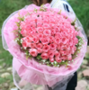 心花怒放	 粉玫瑰99枝 黄莺 满天星搭配（1649） 商品缩略图0