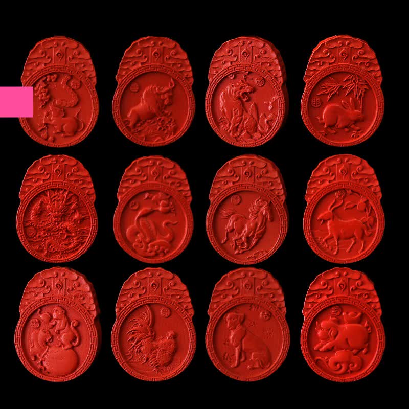 高含量朱砂十二生肖吊坠
