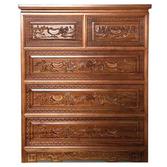 桂花堂中式山水樟木五斗柜