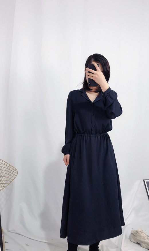 女士休闲时尚百搭舒适简约优雅防风保暖连衣裙113046