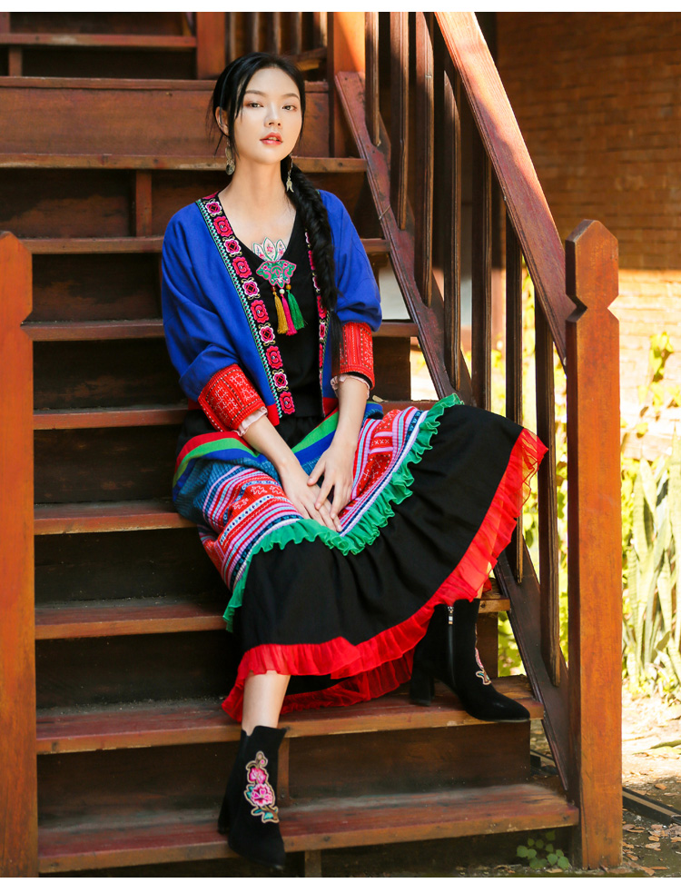 花制作/乌桑卓/新款原创设计刺绣改良苗衣无扣开衫绣花百搭短外套