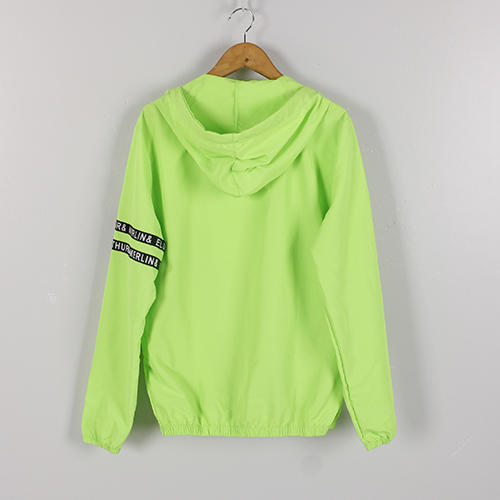 L码连帽防晒衣女荧光绿长袖薄款外套B80 商品图1