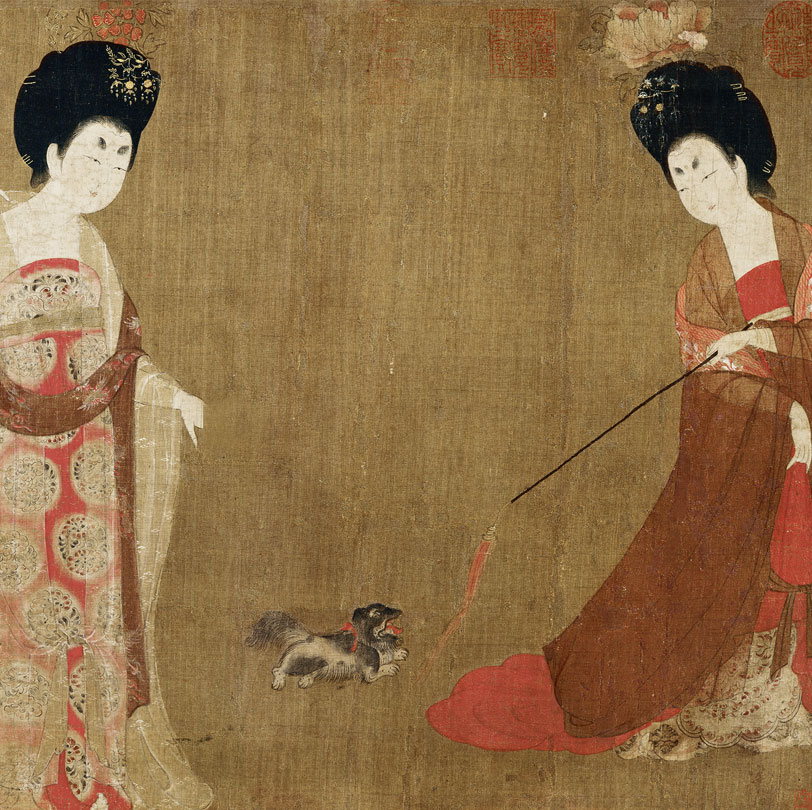 伽罗jalo挂画周肪簪花仕女图p100预计10天内发货