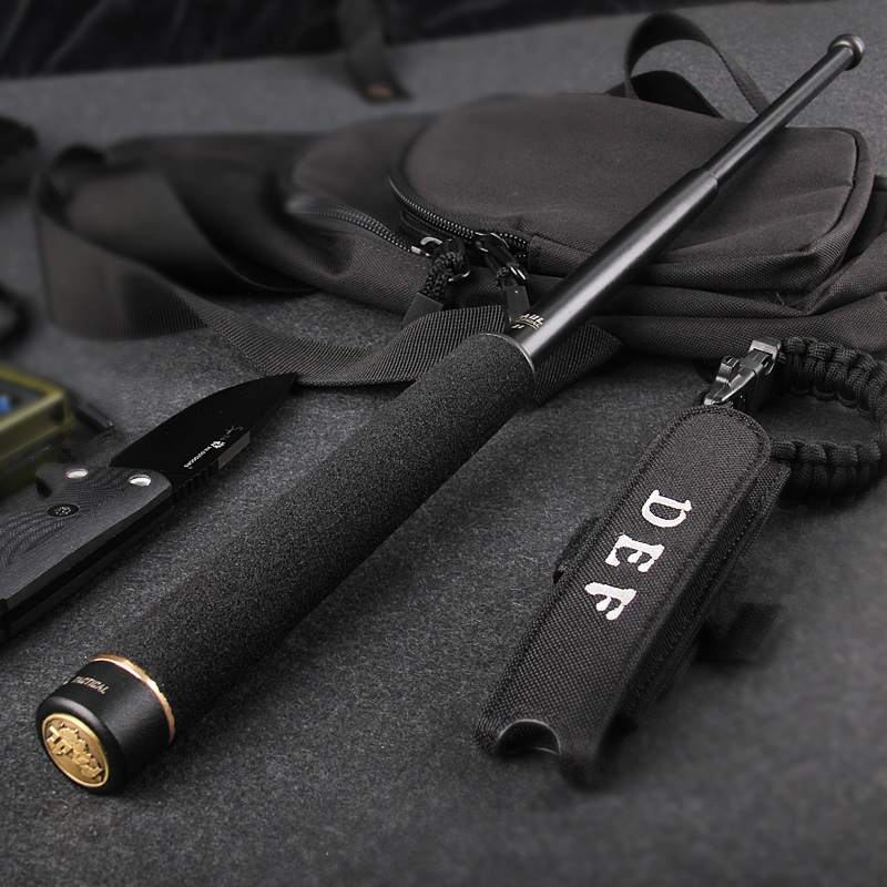 【we装备库】弘安保罗黑水伸缩棍甩棍防身阻力三节棍警备防狼棍