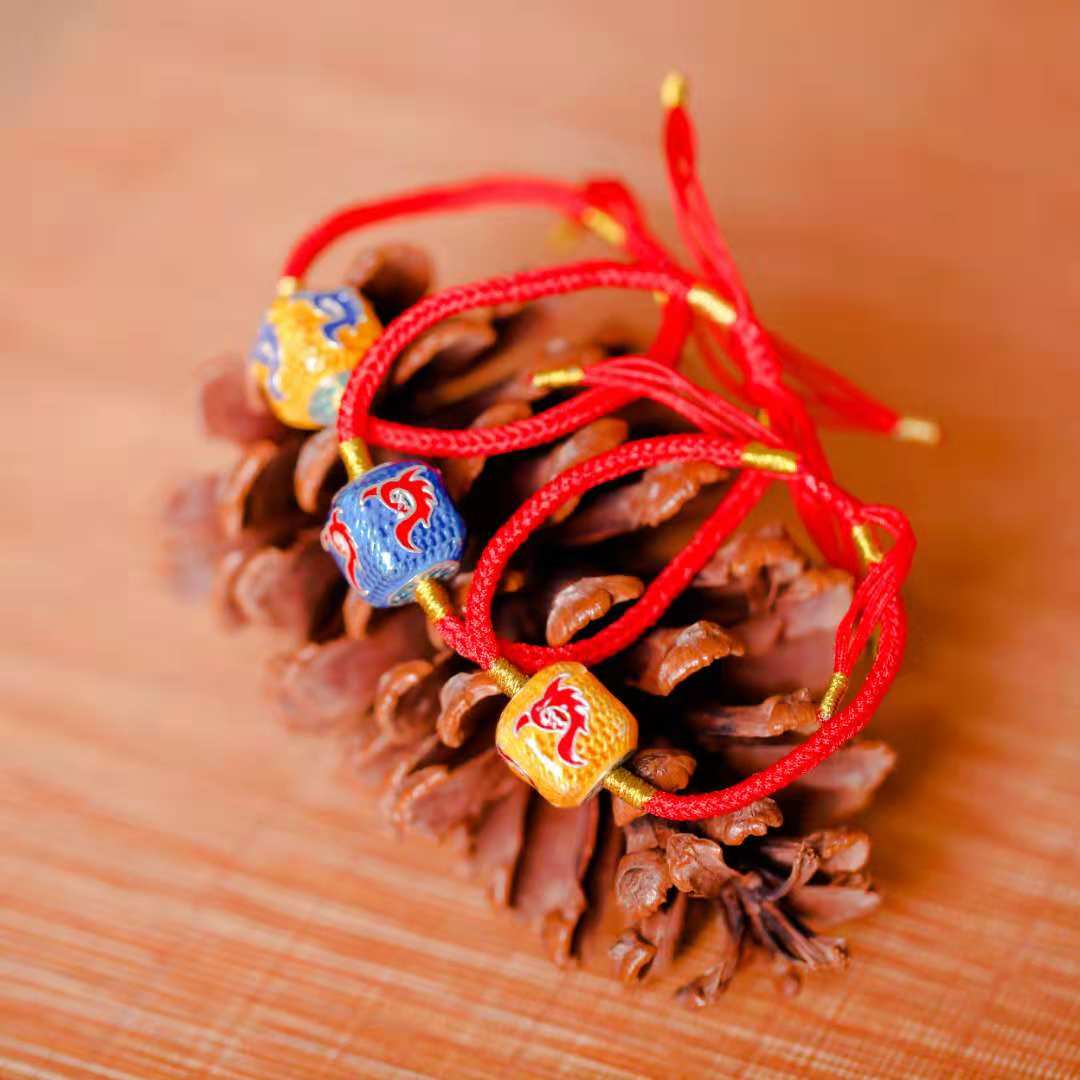 景泰蓝有凤来仪方珠手绳