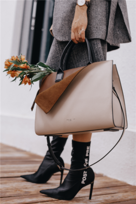 创始人的包-撞色手提袋Tote