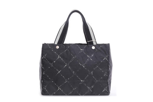 b级 chanel 香奈儿 中古款黑色菱格手提袋 545708