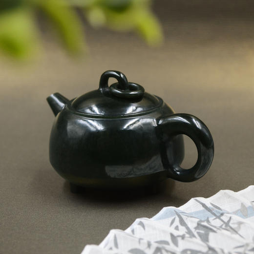 和田玉（青玉）玉壶--三足环钮壶（宋鸣放6687）206.53g 商品图2