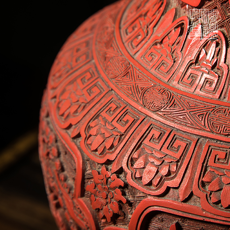 日本回流60-70年代堆朱瓶-2069