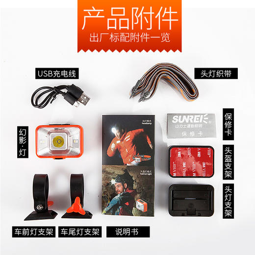 山力士 幻影 充电式 一灯四用头灯 商品图2