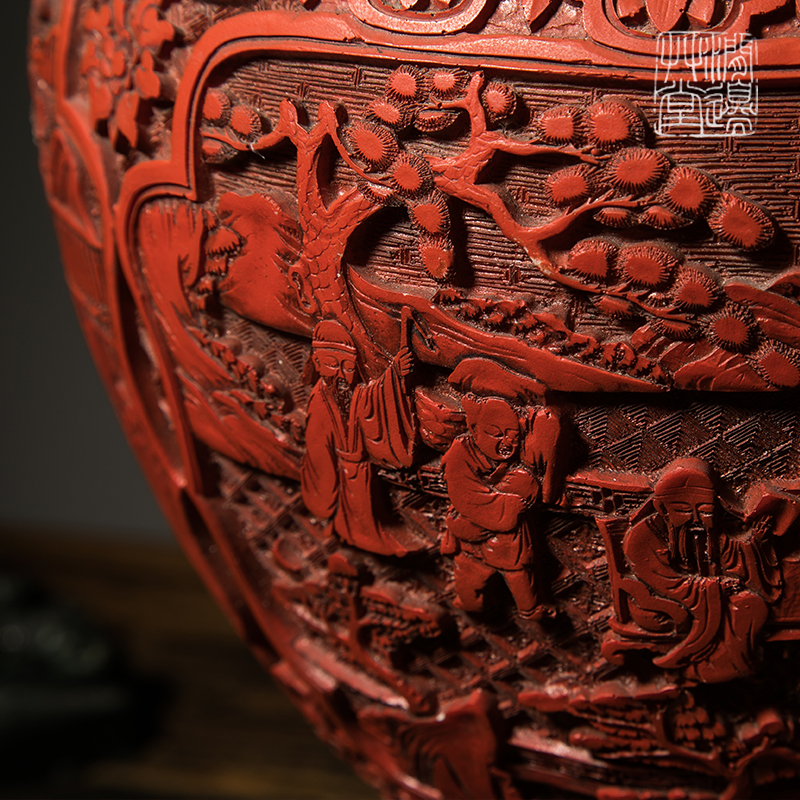 日本回流60-70年代堆朱瓶-2069