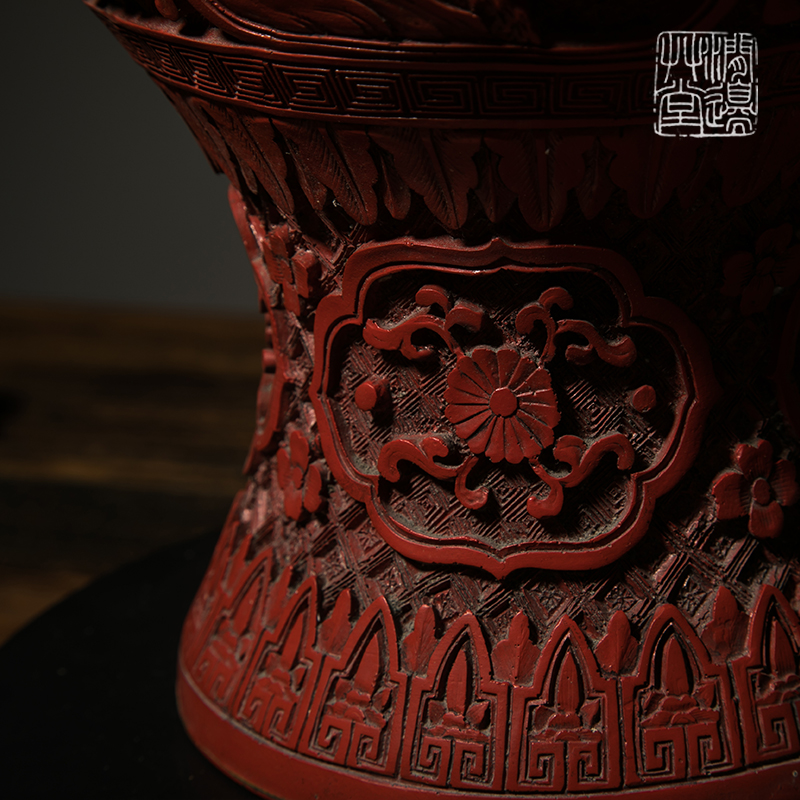 日本回流60-70年代堆朱瓶-2069