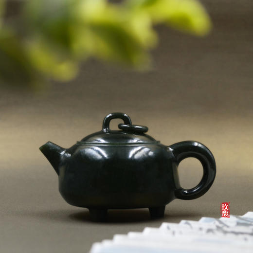 和田玉（青玉）玉壶--三足环钮壶（宋鸣放6687）206.53g 商品图0