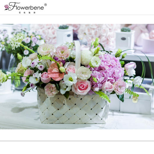 Flowerbene【花有独钟】私人订制芳华系列手提花篮 商品图1