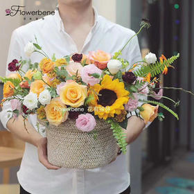 Flowerbene【花有独钟】私人订制温暖系列手捧花篮