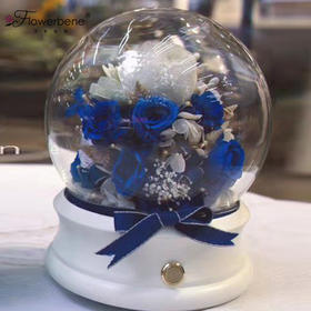 Flowerbene【花有独钟】私人订制蓝色妖姬永生花蓝牙音乐盒