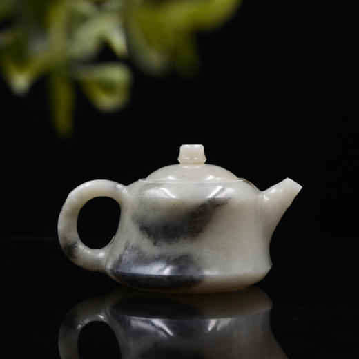 和田玉（青花）玉壶--竹节把钟情壶（宋鸣放6649）209.06g 商品图1