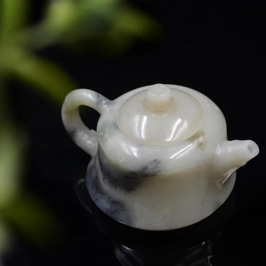 和田玉（青花）玉壶--竹节把钟情壶（宋鸣放6649）209.06g 商品图3