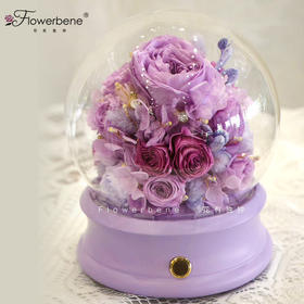 Flowerbene【花有独钟】私人订制紫色永生花蓝牙音乐盒