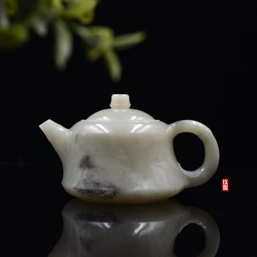 和田玉（青花）玉壶--竹节把钟情壶（宋鸣放6649）209.06g 商品图0