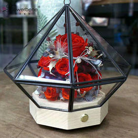 Flowerbene【花有独钟】私人订制钻型永生花蓝牙音乐盒