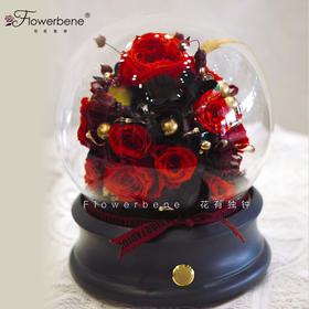 Flowerbene【花有独钟】私人订制红色永生花蓝牙音乐盒
