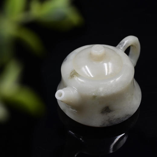 和田玉（青花）玉壶--竹节把钟情壶（宋鸣放6649）209.06g 商品图2