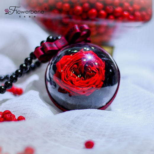 Flowerbene【花有独钟】私人订制永生花系列车挂红色 商品图0