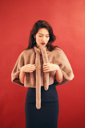 AtelierMissLu / Anita 藕荷粉兔毛小斗篷