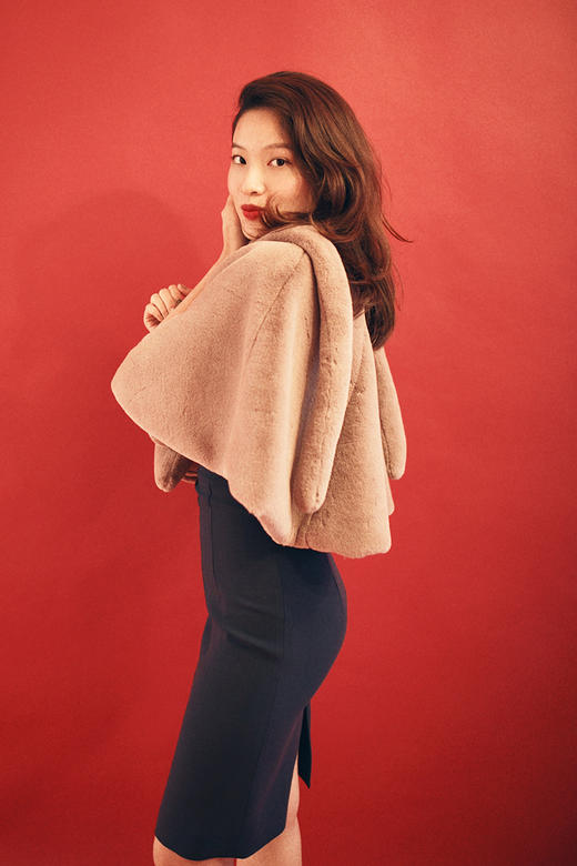 AtelierMissLu / Anita 藕荷粉兔毛小斗篷 商品图8