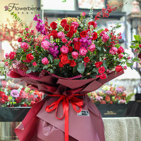 Flowerbene【花有独钟】私人订制姹紫嫣红款韩式开业花篮