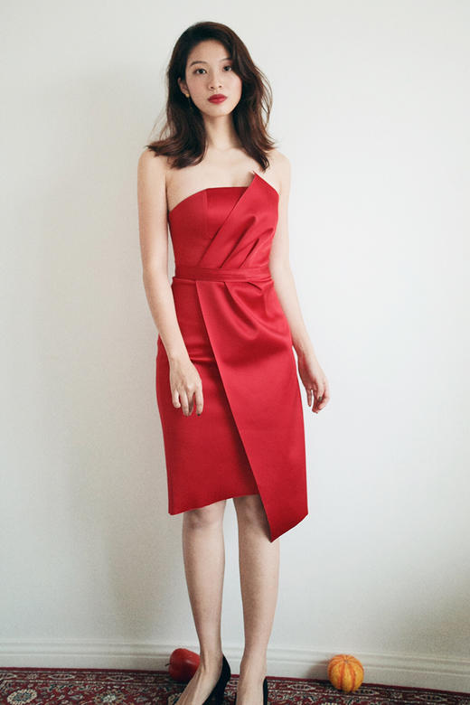 AtelierMissLu / Bess 红色抹胸小礼服 商品图1