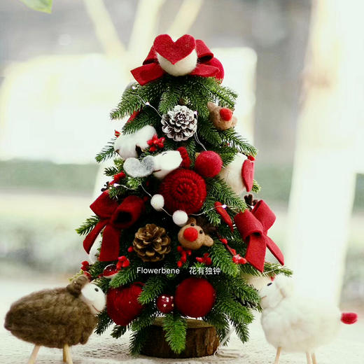 Flowerbene【花有独钟】私人订制粉色系圣诞树手工制品 商品图1