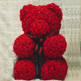 Flowerbene【花有独钟】私人订制紫色香皂花超大抱抱熊