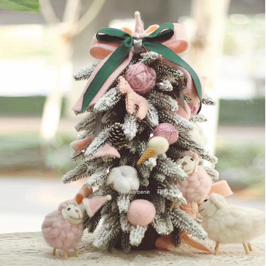 Flowerbene【花有独钟】私人订制粉色系圣诞树手工制品 商品图0