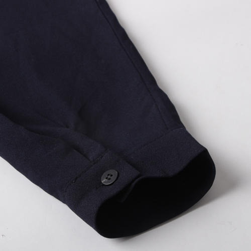 均码深蓝色v领露肩性感长袖衬衫女B63 商品图2