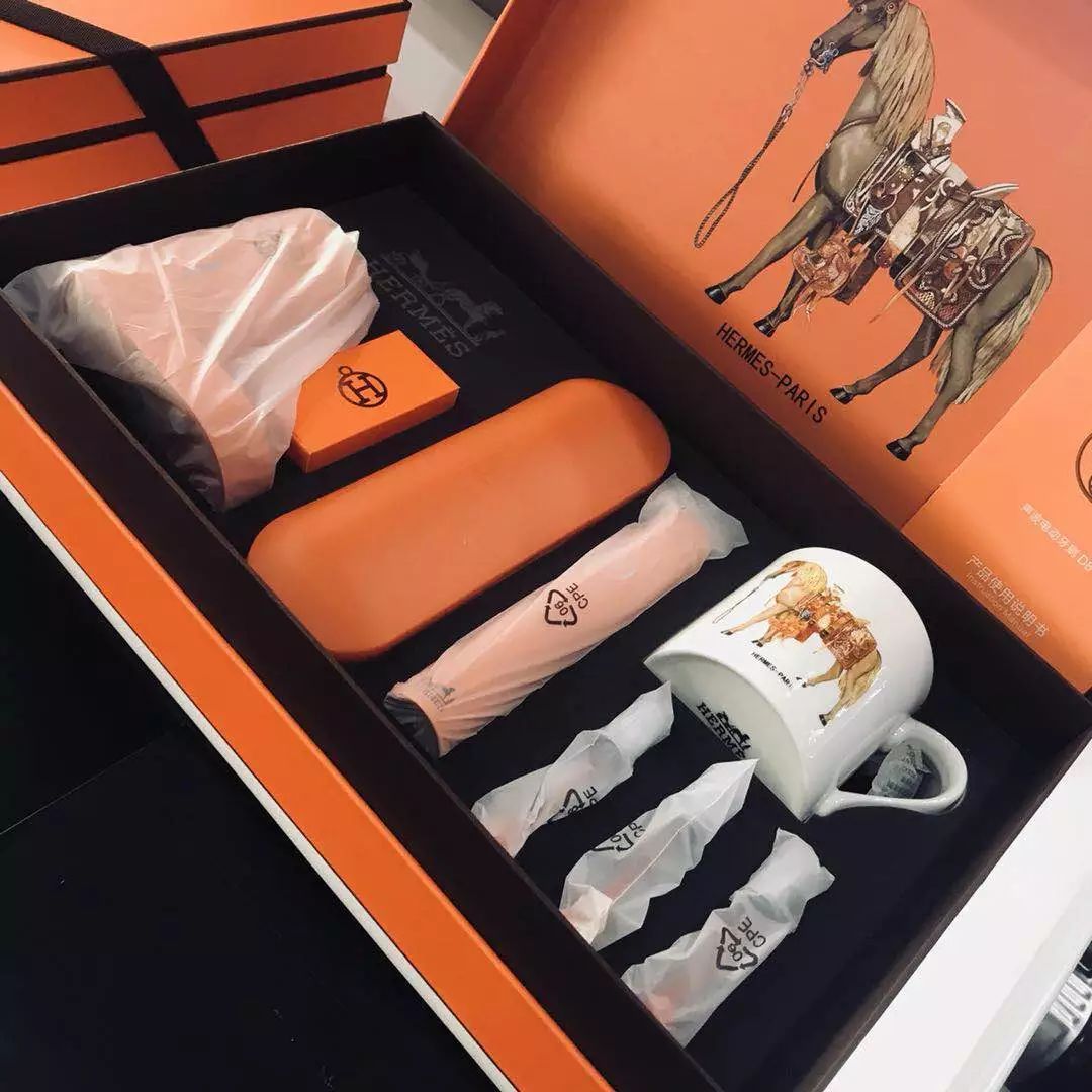高端礼品 爱马仕10件套电动牙刷陶瓷杯 声波震动自动清洁牙齿美白家