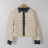 aiken/爱肯XL码肤色牛仔拼接短款羽绒服女B65 商品缩略图0