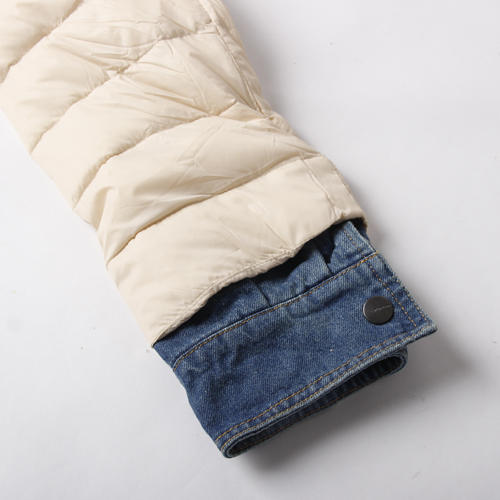 aiken/爱肯XL码肤色牛仔拼接短款羽绒服女B65 商品图4