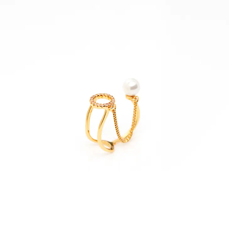 贰叁饰ARSIS链条珍珠戒指1件