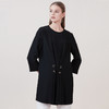 EITIE爱特爱品牌女装冬季新款宽松休闲七分袖圆领黑色衫5813513 商品缩略图2
