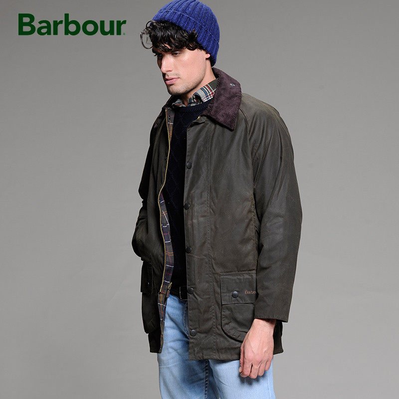 barbour 涂蜡外套 beaufort系列 bw14wf507 军绿色n7