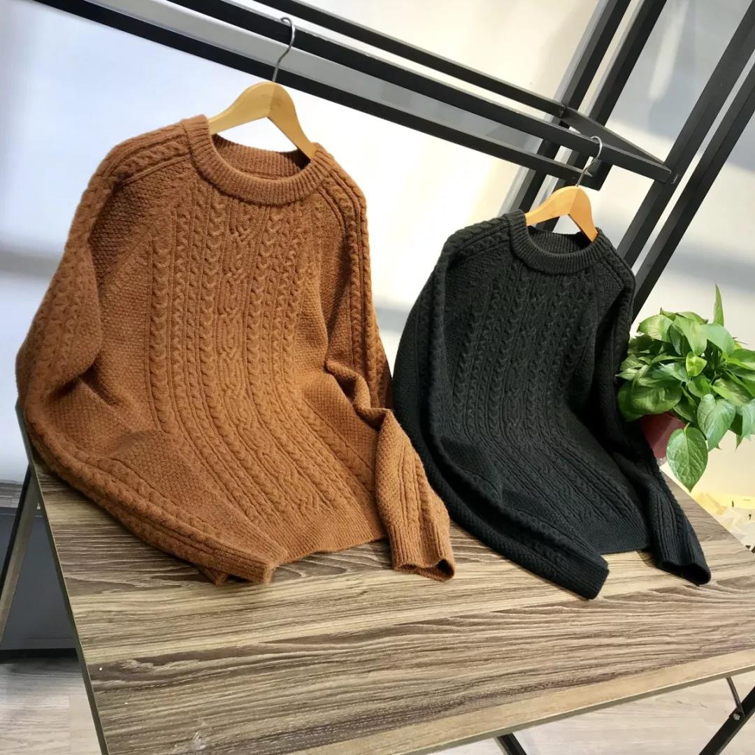 三大山羊绒之首"阿尔巴斯山羊绒"!落肩是粗棒针毛衣!情侣款!单件2.