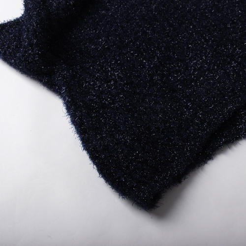 藏青色日系宽松针织衫套头半高领圆领长袖毛毛衣女F20 商品图1