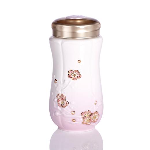 鎏金·红梅报春随身杯 双层330ml创意陶瓷水杯随行定制礼品 商品图1