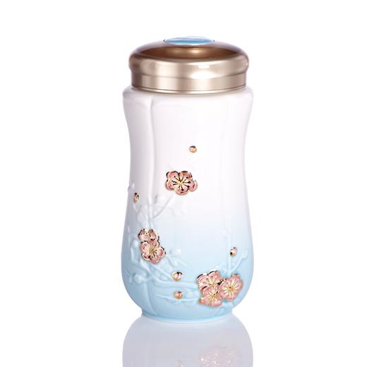 鎏金·红梅报春随身杯 双层330ml创意陶瓷水杯随行定制礼品 商品图0