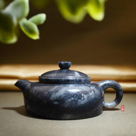 和田玉（青花）玉壶--扁壶（宋鸣放6637）115.71g