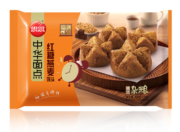 思念 中华面点 红糖燕麦馒头 420g/袋(12个)