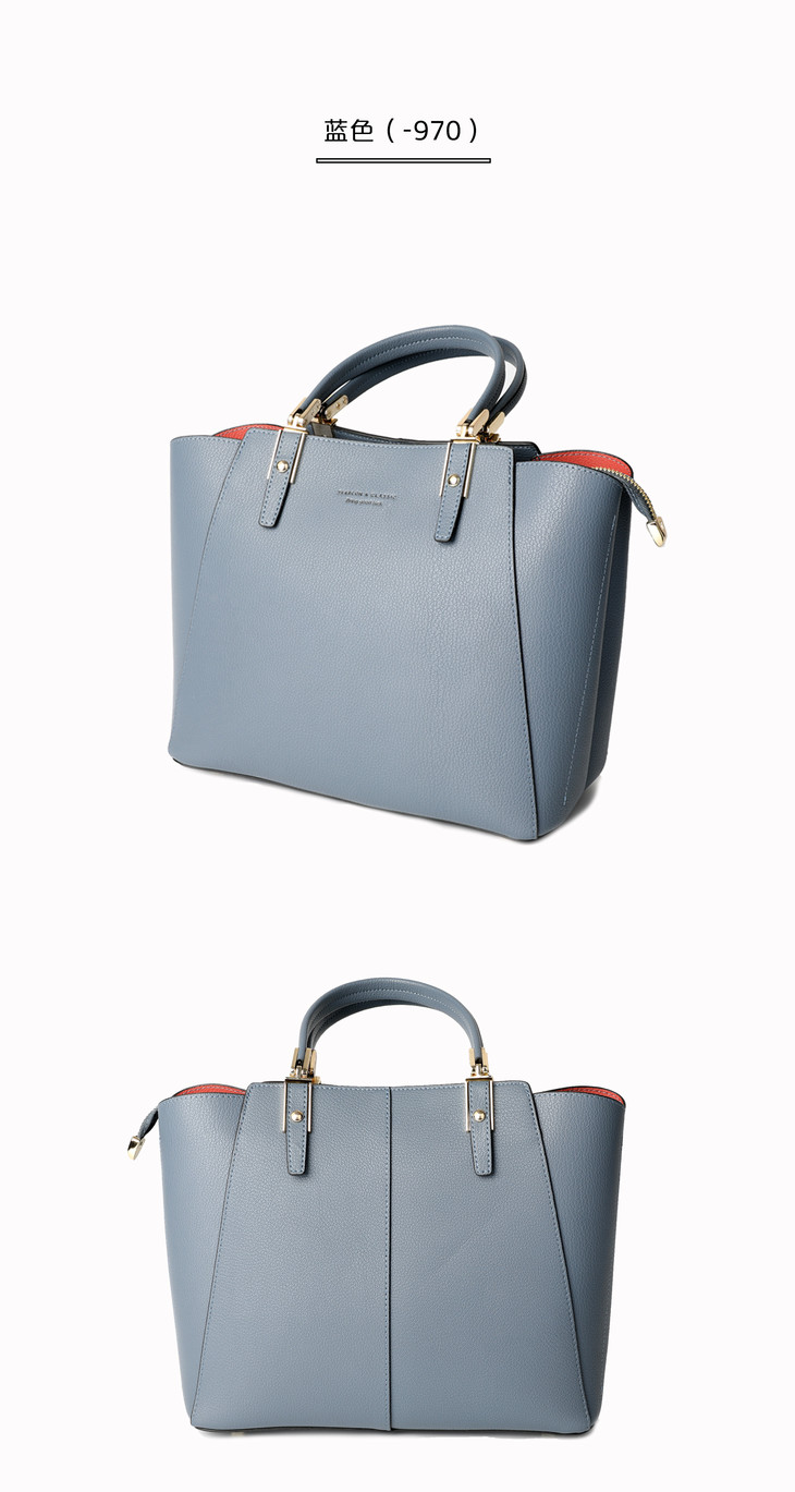 意尔康女士手提单肩两用纯色简约包包91y23804